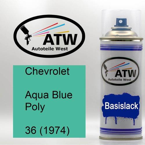 Chevrolet, Aqua Blue Poly, 36 (1974): 400ml Sprühdose, von ATW Autoteile West.